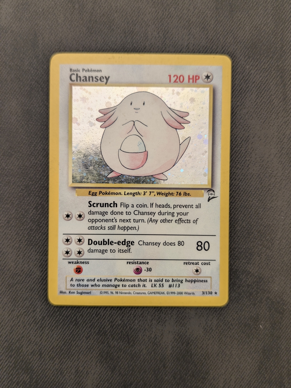 Chansey Trading Card - Pink Holo
